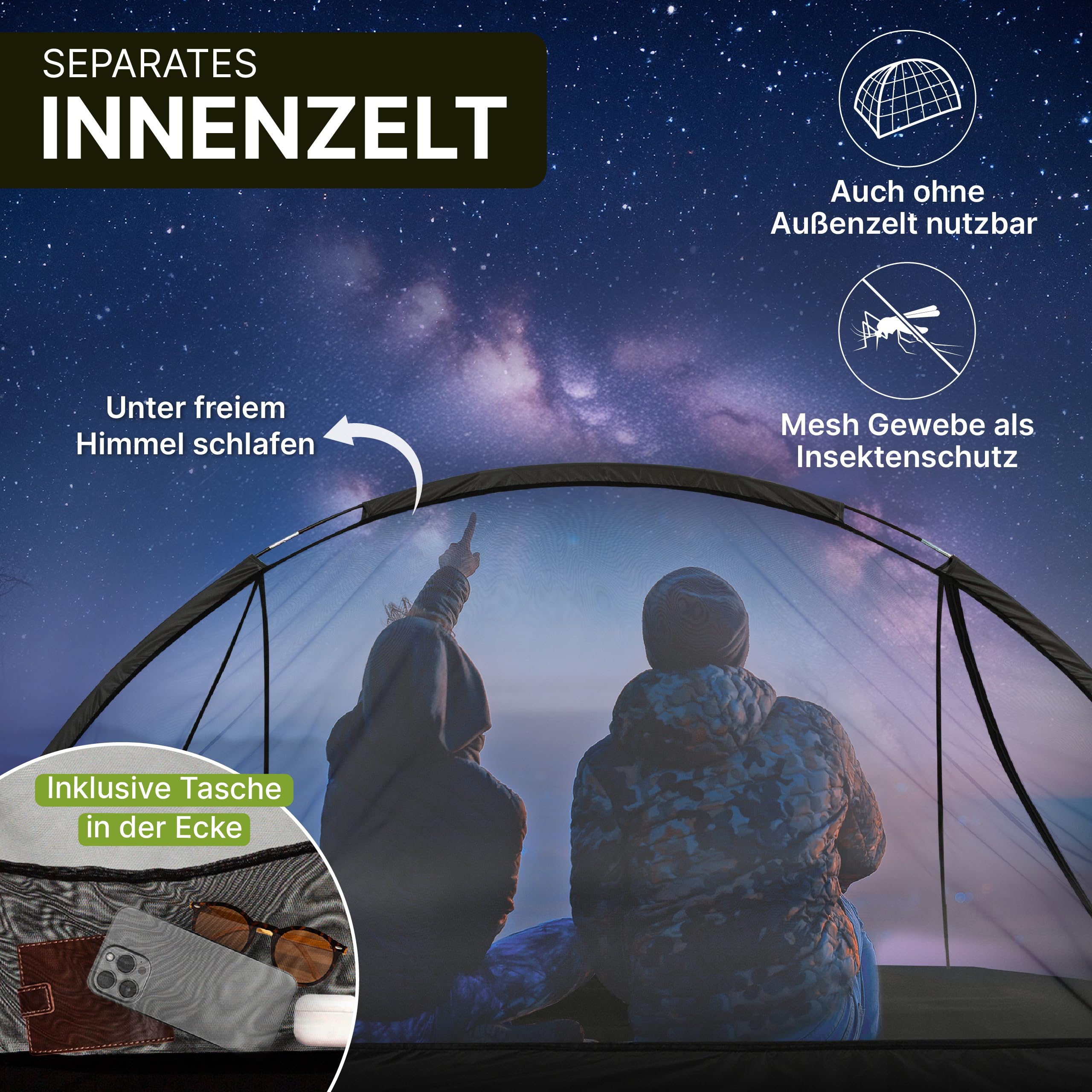 EXPLORER Dakota 1-2 Personen Zelt kleines Packmaß Ultraleicht für Fahrrad oder Motorrad Reise 1-2 Personen 3000mm Wassersäule mit separatem Innenzelt wasserdichter Boden Wandern Trekking Camping