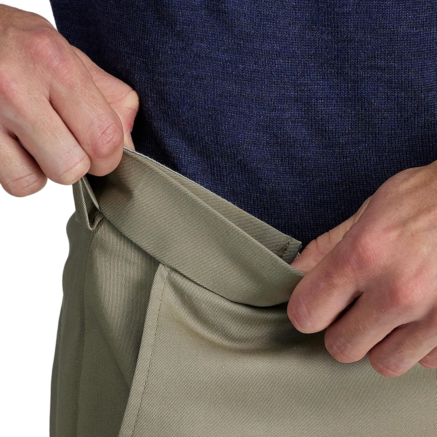 Haggar Mens Haggar Men's Wrinkle Free Performance Khaki Classic Fit Flat Front Pant - Image 4