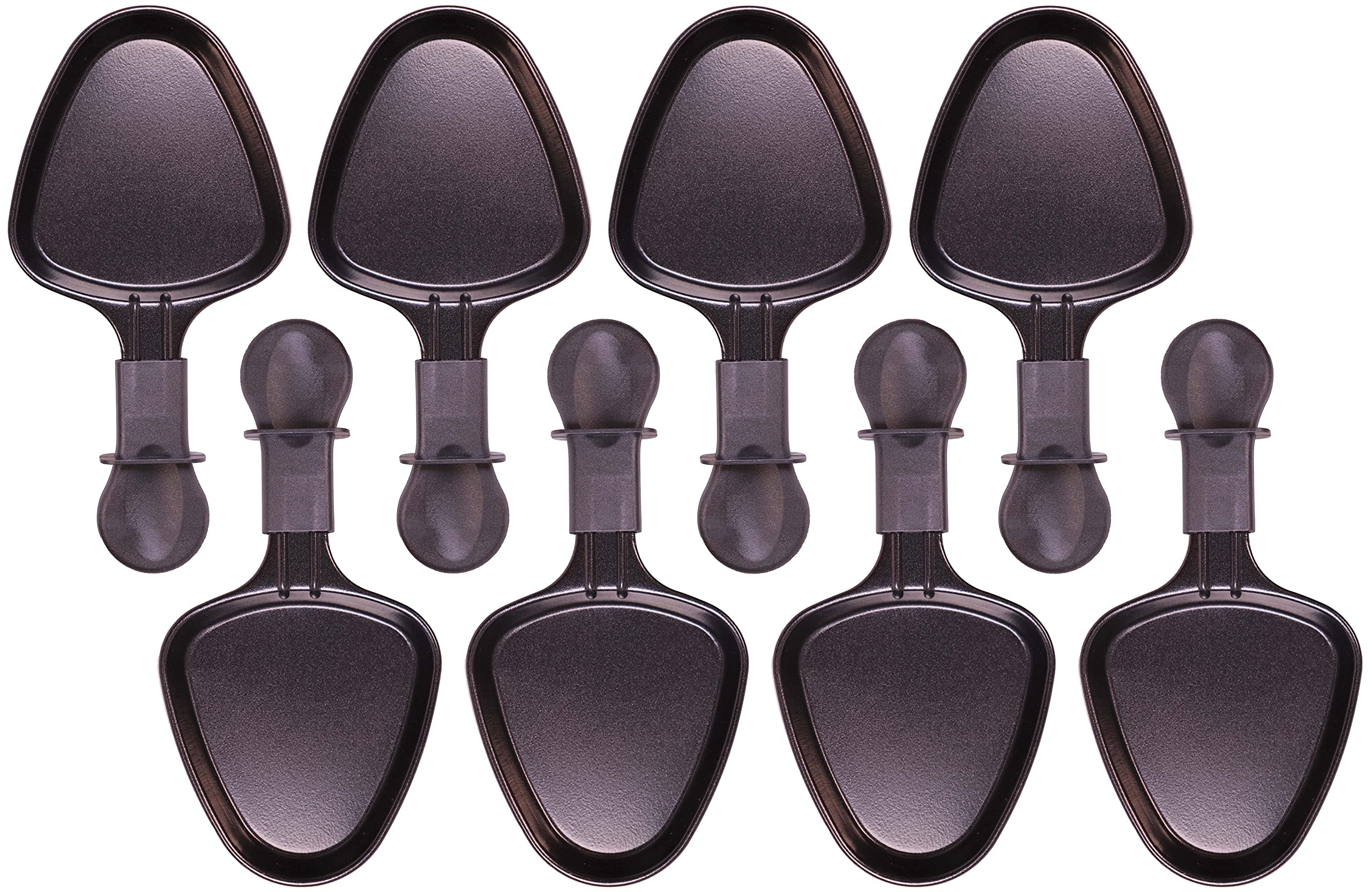 8x 27041 Raclette Pfännchen Oval LxBxH: 10,5x10x1,4cm (Pfanne) Gesamtlänge 19,7cm Spülmaschinenfest Ersatz Kompatibel mit Klarstein/Princess/Tristar/Tefal wie XA400102
