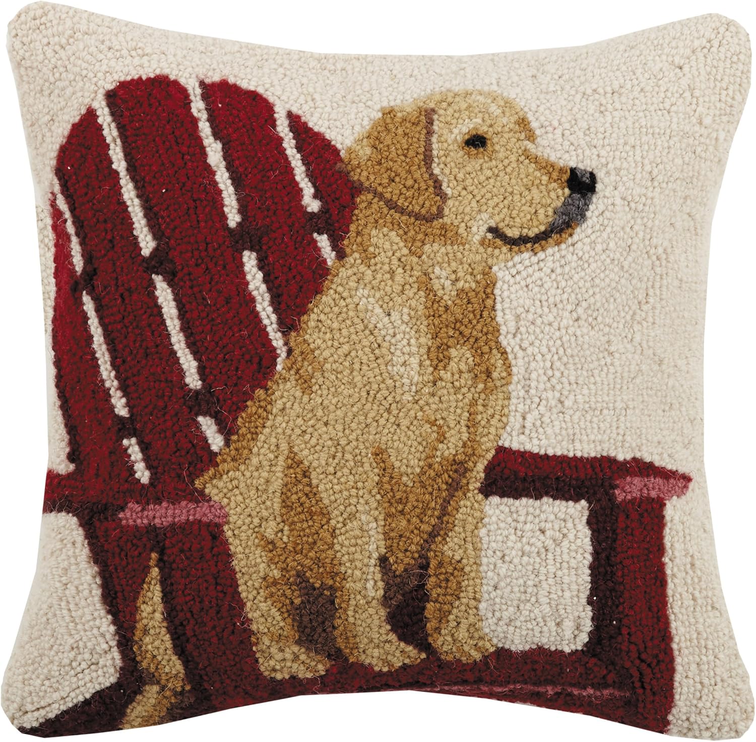 Peking Handicraft Retreiver with Adirondack Hook, 16x16 Throw Pillow