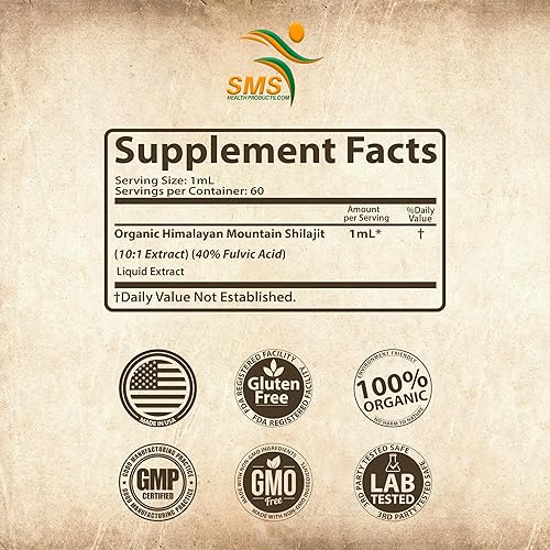 Miniatura 4 de Shilajit Pure Himalayan (suplemento de ácido fúlvico al 40%) (alto en minerales traza, sin rellenos, fabricado en los Estados Unidos)  Tintura sin