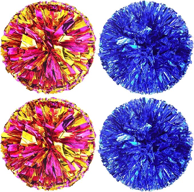 JJYHEHOT 4 Stück Cheerleader Pompons Handblumen, Kunststoff Cheerleader