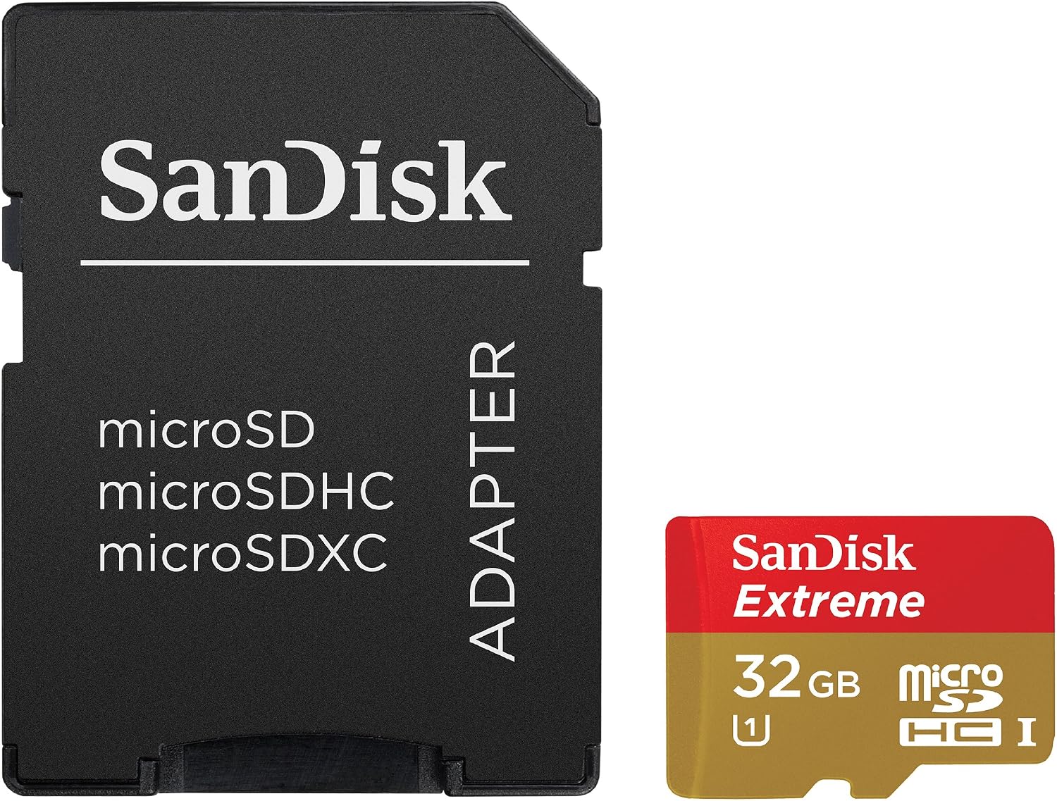 SanDisk Extreme 32GB MicroSDHC UHS-1 Flash Memory Card Speed Up To 45MB/s With Adapter- SDSDQXL-032G-G46A [Old Version]