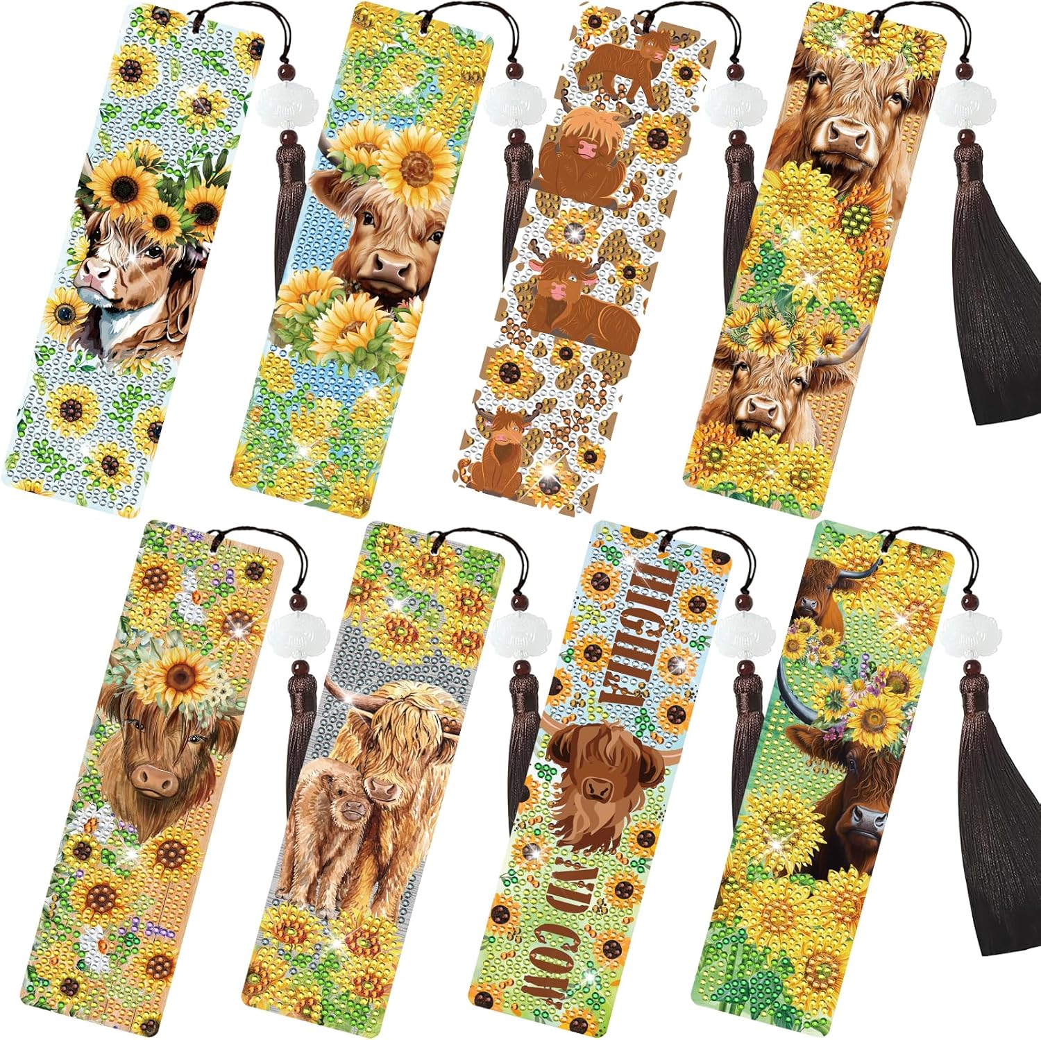 8PCS DIY Diamond Painting Bookmarks Kit - Fun Adult Craft Activity For Book Lovers