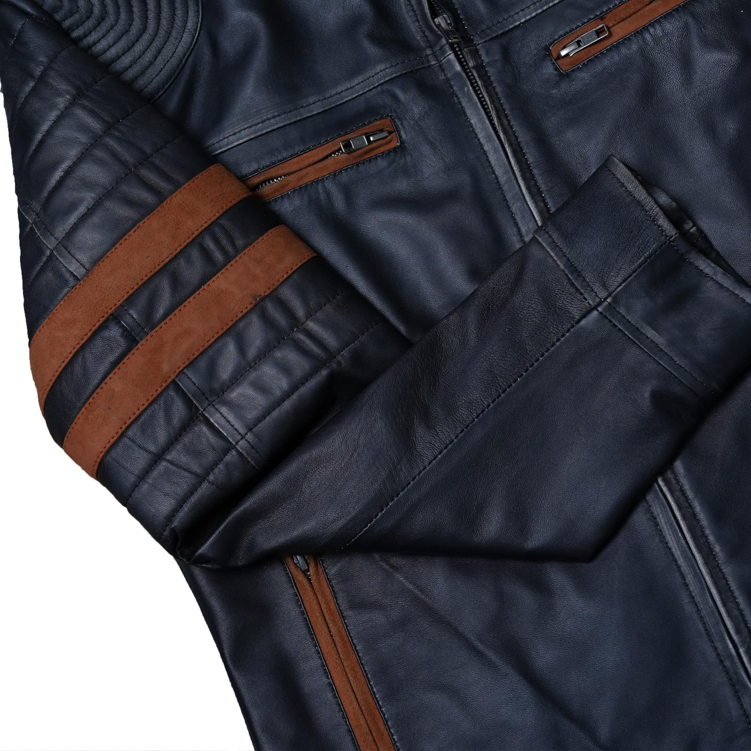 Cafe Racer Retro 2 Cazadora motera de cuero envejecido de estilo vintage para hombre, negro