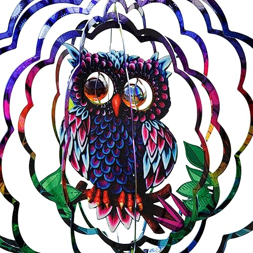 Vista 40 de VP Home Molinillo de viento floral de colibrí, molinillos de viento de metal para decoración de patio y jardín, escultura cinética 3D de colibrí