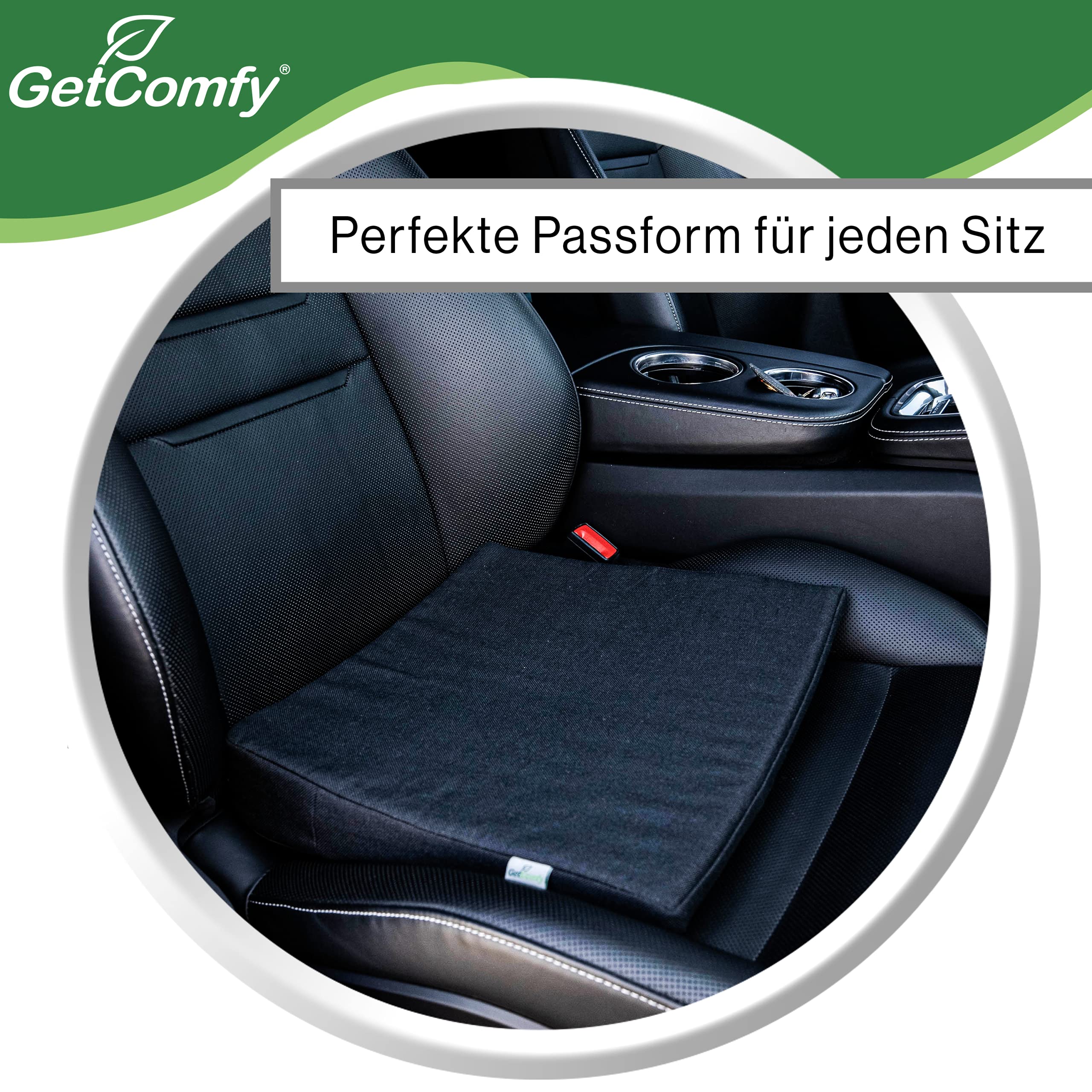 Coussin D'Assise Cunéiforme Brandsseller - 38x38x8/2 Cm, Noir | Pour Bureau, Voiture, Fauteuil