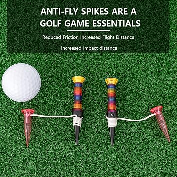 CAITON Flexible Tee Magnet Golf Tee, Reusable, 6 Pcs Training Tool Accessory