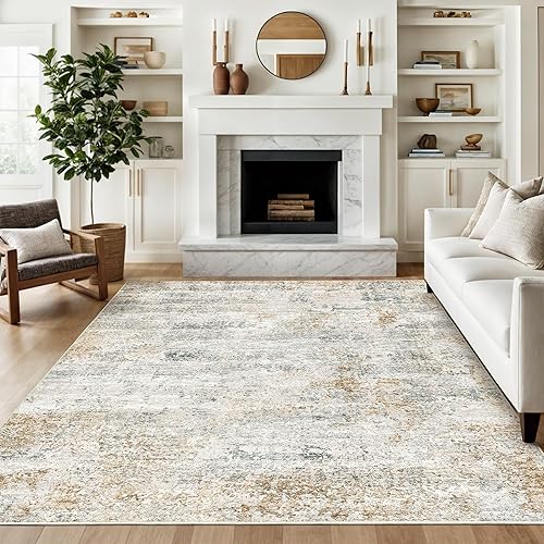 Miniatura 15 de Art&Tuft Alfombra Lavable, Alfombras de Área Abstractas con Respaldo Antideslizante, Alfombras Resistente a Manchas para Sala de Estar, Alfombra