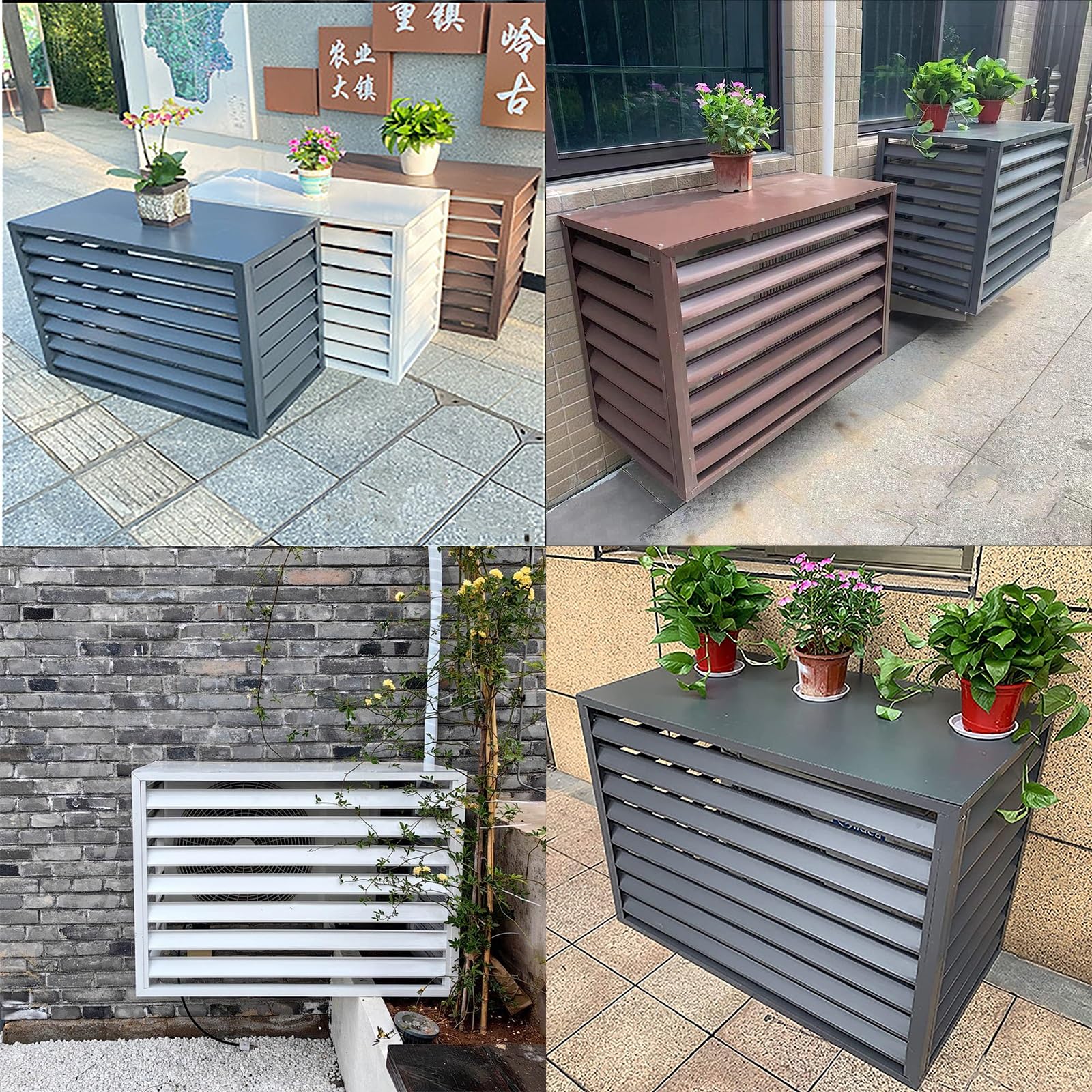 Amazon.co.jp: SUKORI エアコン室外機カバー アルミ合金