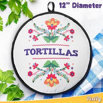 Tortilla Warmer Pouch - 12 Inch, 2 Pack (Multicolor, Blue Peacock)