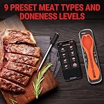 ThermoPro TempSpike 500FT Thermomètre à viande sans fil, thermomètre à viande Bluetooth sans fil pour la dinde Lamb de boeuf, Thermimètre à viande numérique sans fil BBQ Thermomètre à fumeur dans le four