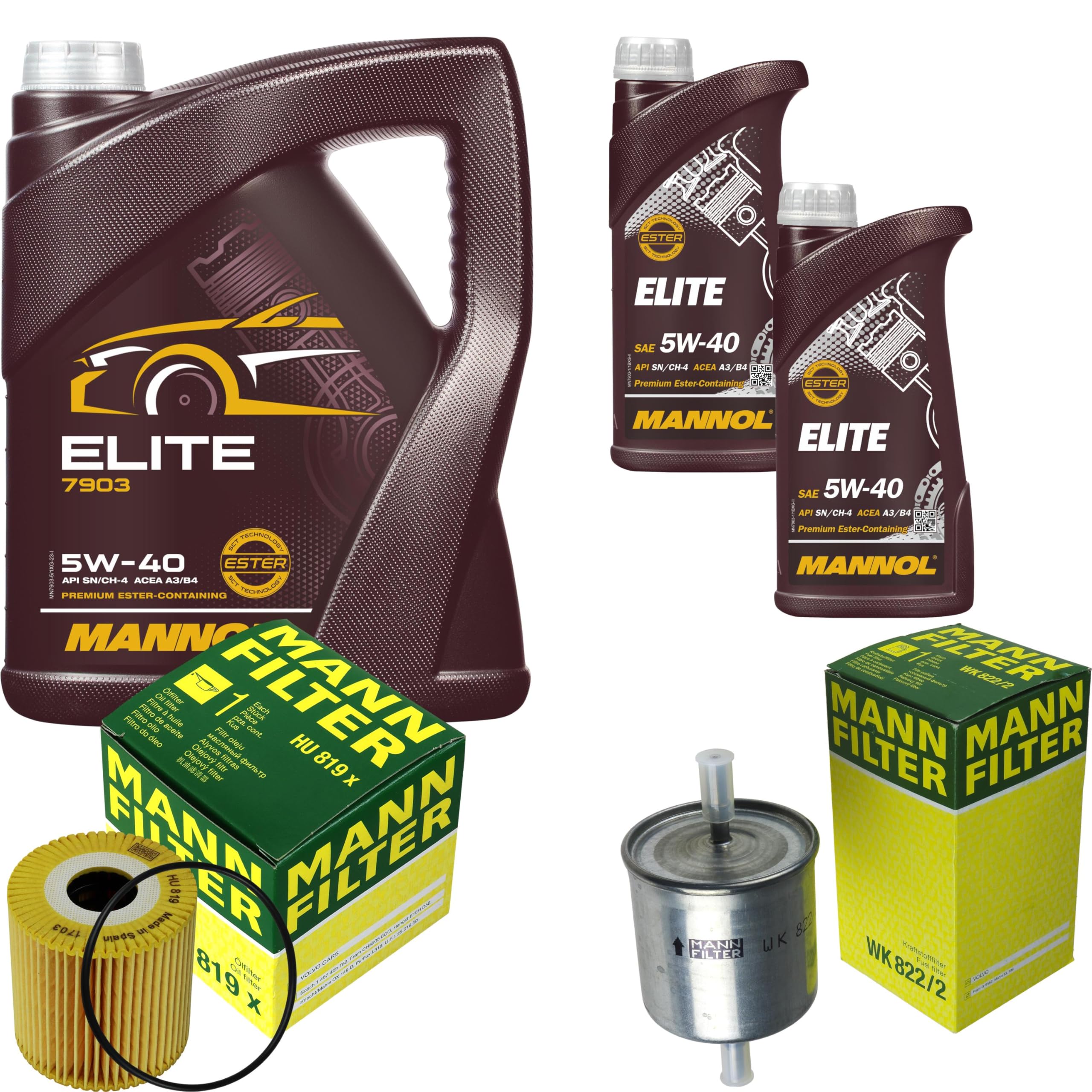 Mannol Elite 5W-40+MANN-FILTER - Aceite de motor 7L para Volvo S80 I TS XY 2.9