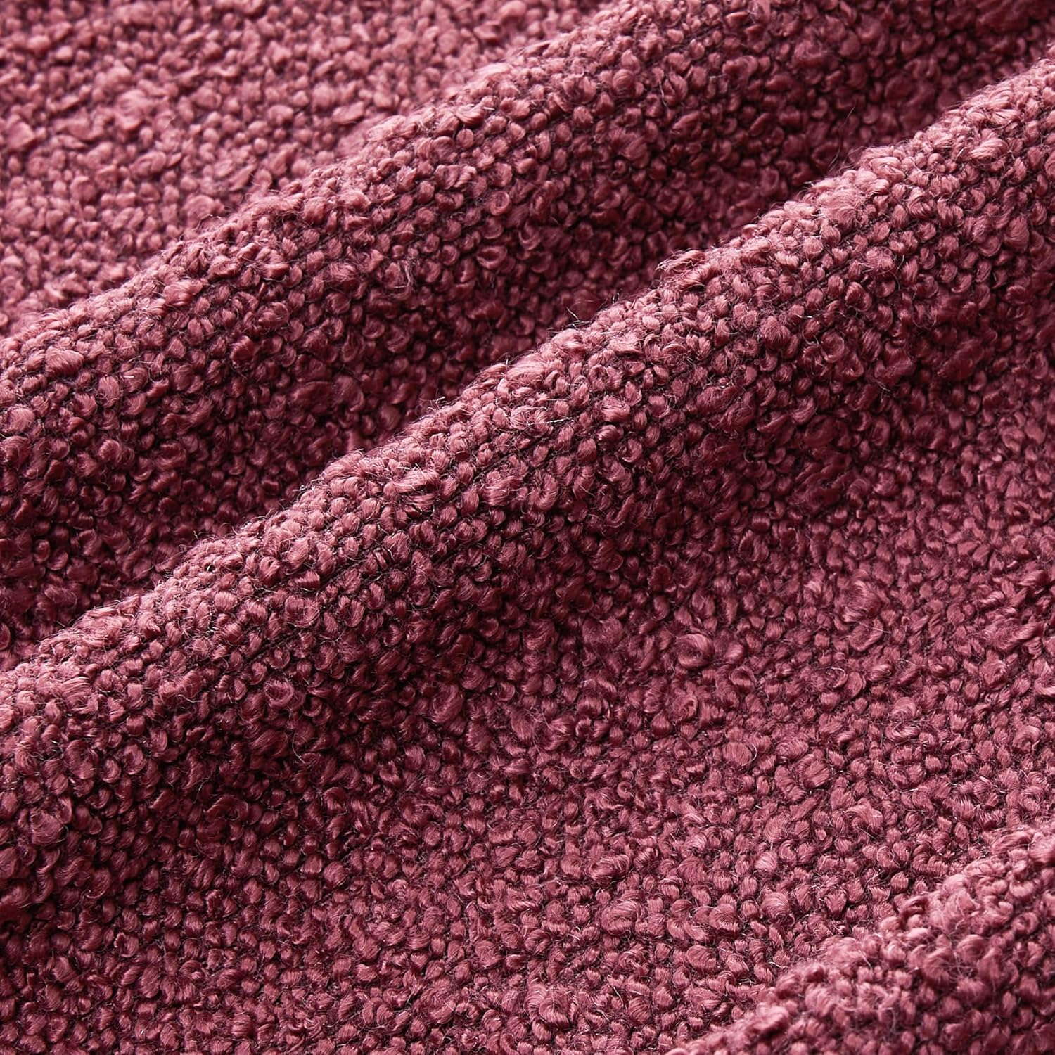 Mixhug Decorative Boucle Throw Pillow Covers, Burgundy Red, 20 x 20 Inches, Pack of 2 - Textured Boho Pillow Covers for Couch and Bed