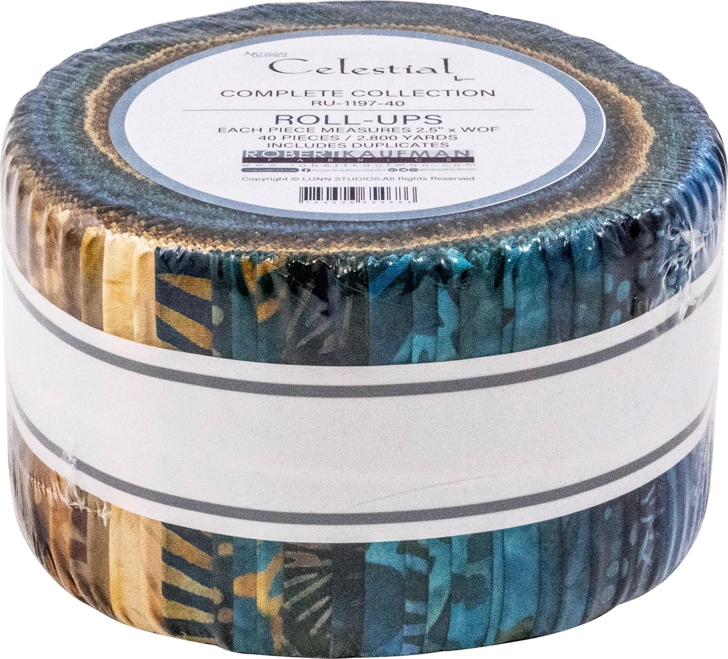 Lunn Studios Artisan Batiks Celestial Roll Up 40 2.5-inch Strips Robert Kaufman RU-1197-40