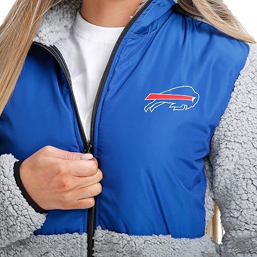 Miniatura 3 de FOCO Chaqueta de sherpa con cremallera suave con logotipo del equipo de la NFL para mujer