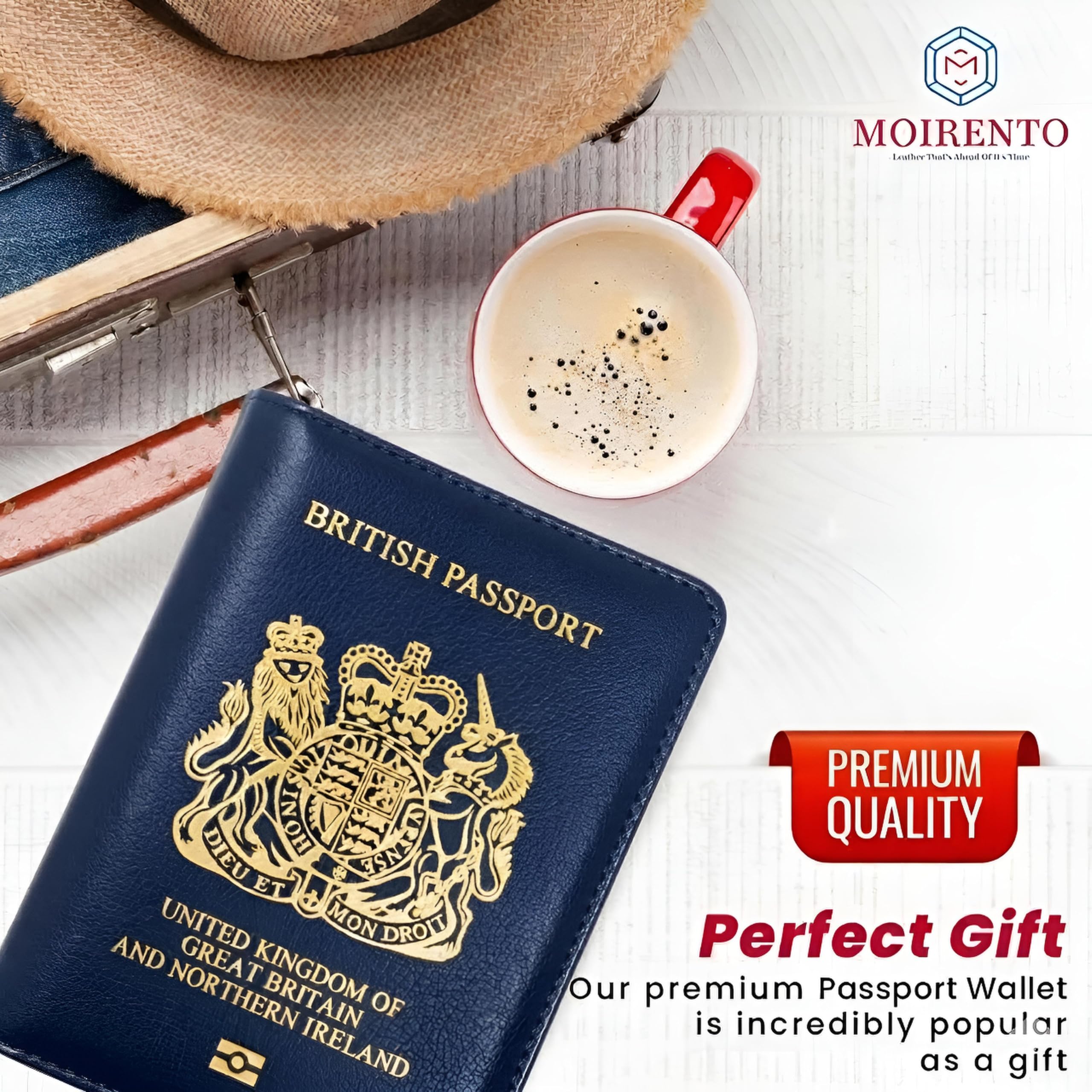 Custodia per passaporto, da viaggio, con blocco RFID, unisex, colore: blu navy