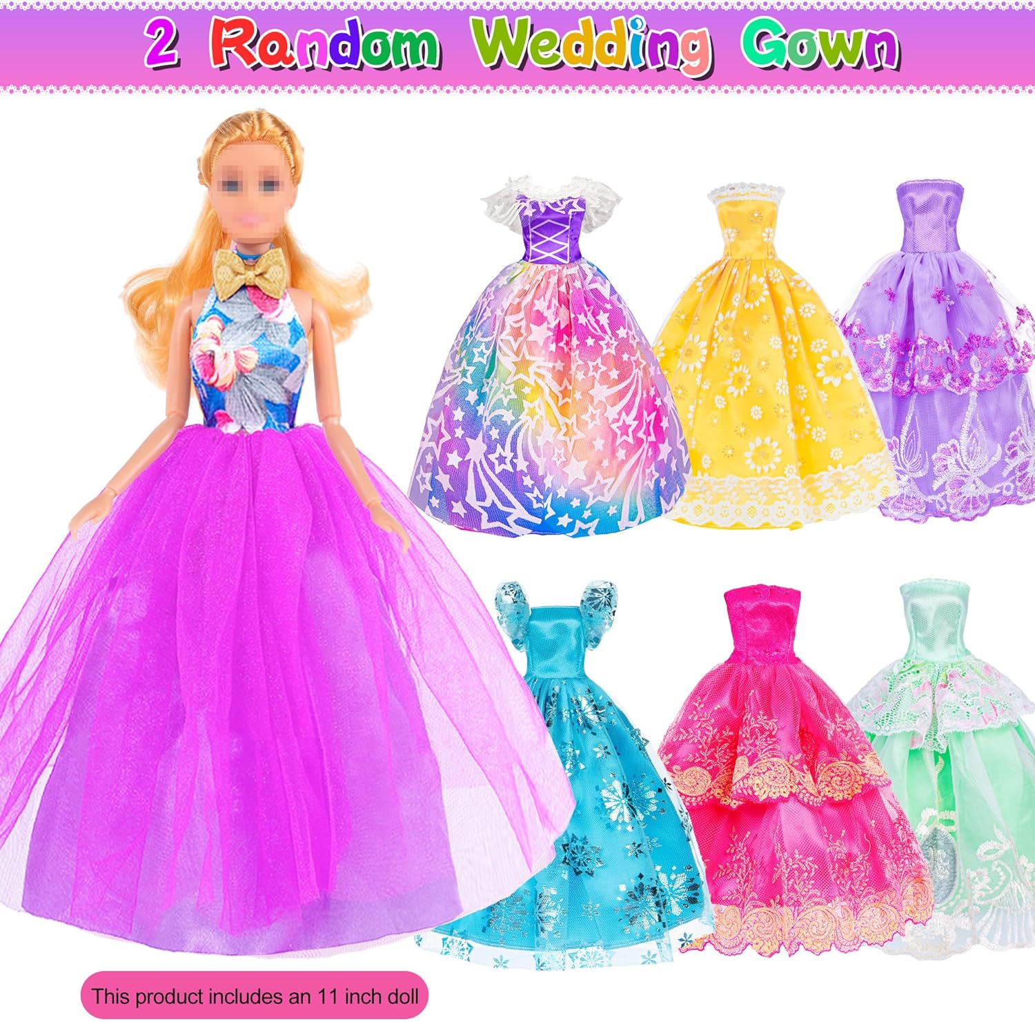 11.5 inch Doll and Doll Accessories - 101 Pcs Doll Closet Playest Including Shoes Rack,Dress,Shoes Hangers Accessories