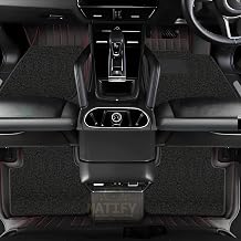 9D Car Floor Mat for Tata Nano | Waterproof | Anti-Slip | Luxury Premium Leather Car Mat | Full Coverage | All Weather | Custom Fitted Car Foot Mats - Black with Red
