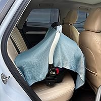 Vista 7 de Funda de asiento de automóvil 100% muselina de algodón para bebé, cubierta de toldo para asiento de automóvil, fundas de ajuste universal para niños