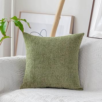 Home Brilliant Green Pillow Covers 18x18 Garden Super Soft Chenille Throw Pillow Cover for Couch Car Chair Summer Decor, 45 x 45 cm, Fresh Grass Green