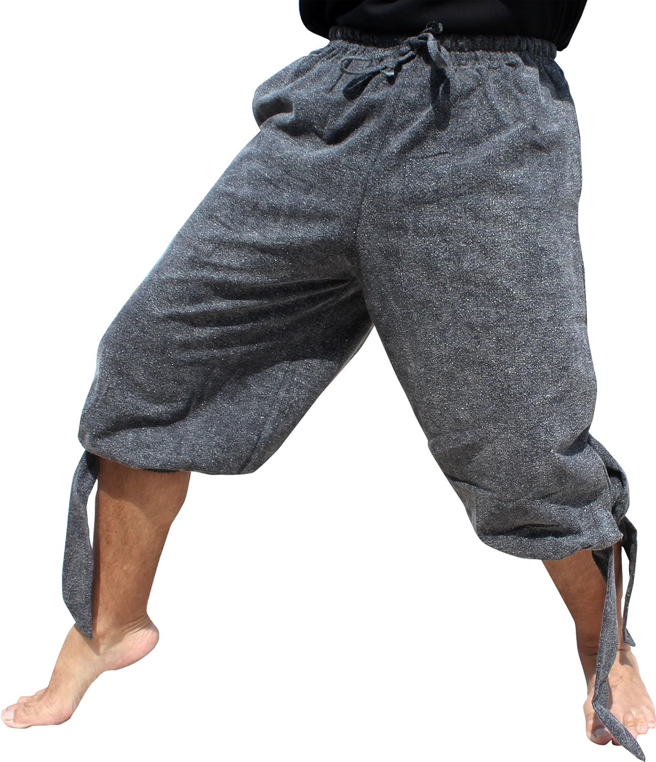 RaanPahMuang Side Tied Leg Raw Stonewashed Cotton Buccaneer Pirate Pants