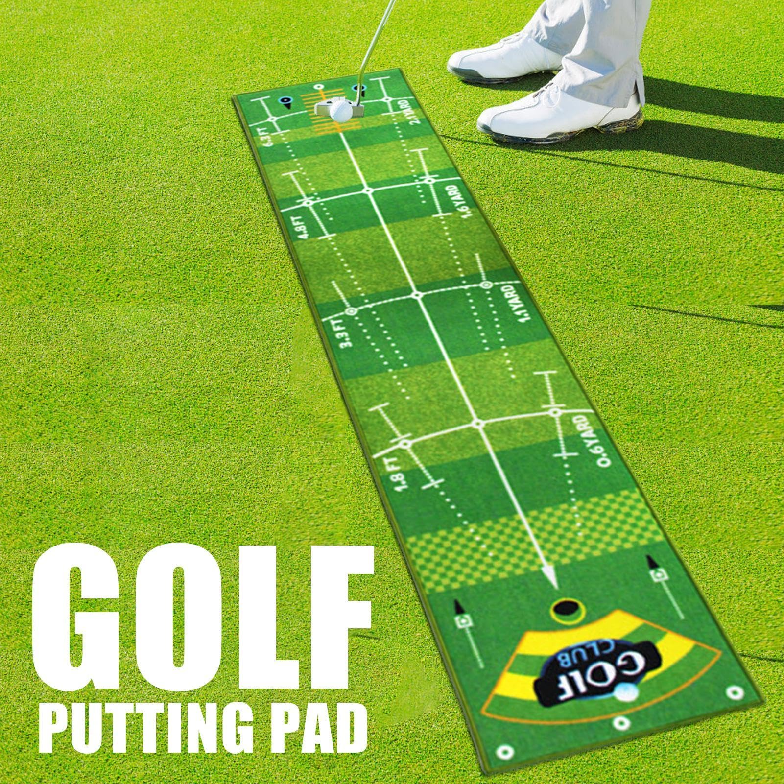 Putting Green Mat | 0,5 x 2,4 m Golf-Übungsmatte | Sport-Pad für drinnen und draußen, verbessert Ihre Putting-Fähigkeiten, rutschfeste Unterseite
