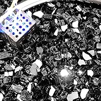 Vista 39 de NUPICK Vidrio de Fuego de 20 Libras, Vidrio de Fuego Reflectante de 1/2 Pulgada, Compatible con Vidrio para Fogata y Vidrio de Chimenea, Azul