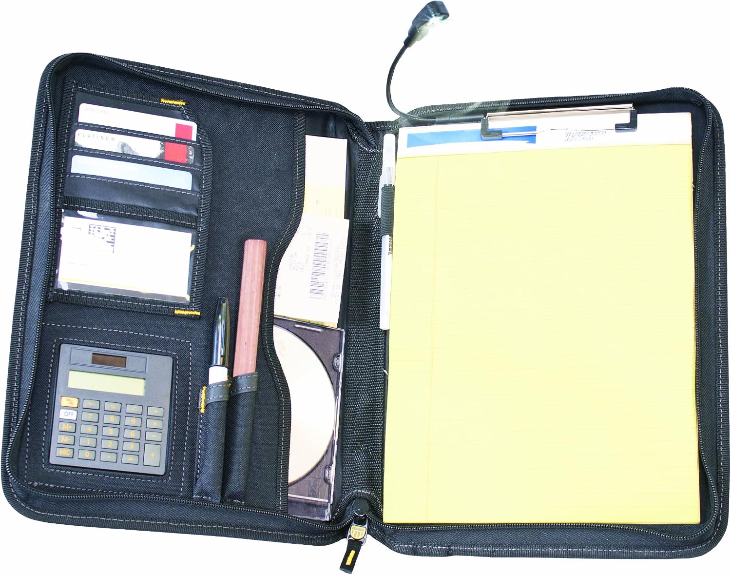 DEWALT DG5142 Pro Contractor's Business Portfolio with Flex-Light, Built-In Calculator, Full Zipper Enclosure