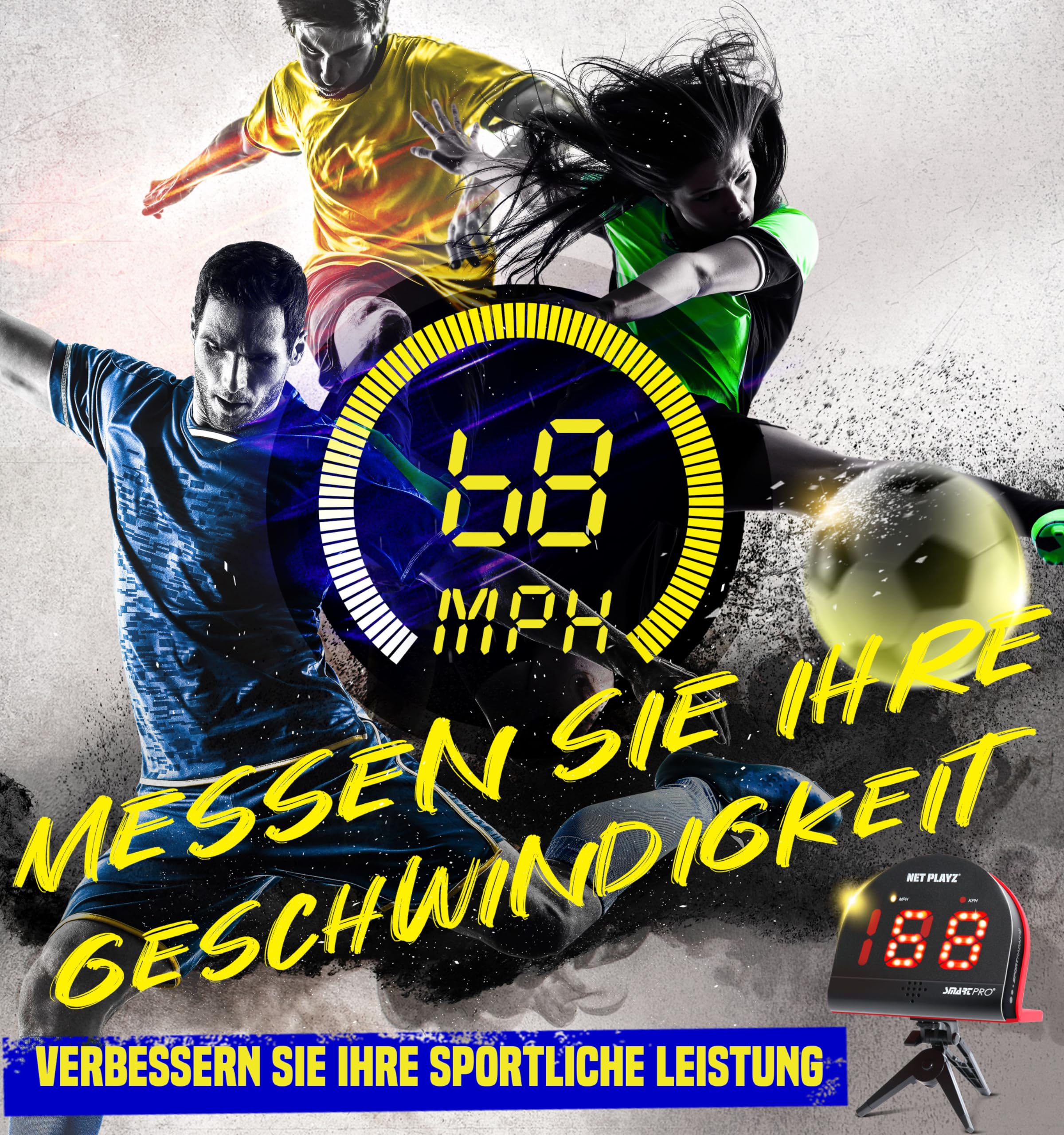 Fußballgeschenke Geschwindigkeitsradar - Messen Sie die Schussgeschwindigkeit, die Schussleistungserkennung, Sportradarpistolen (freihändig) Sensoren | Trainingshilfen, Gadget Gear & Equipment