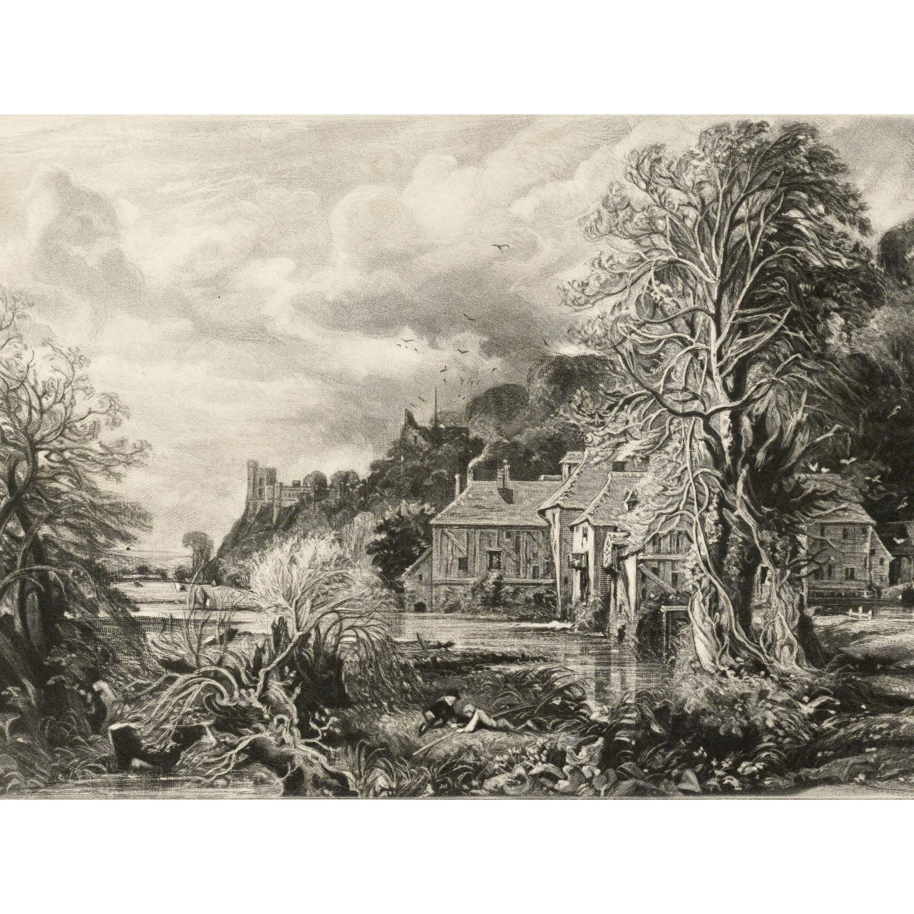 Artery8 David Lucas Arundel Mill And Castle 1846 Painting Large XL Wall Art Canvas Print