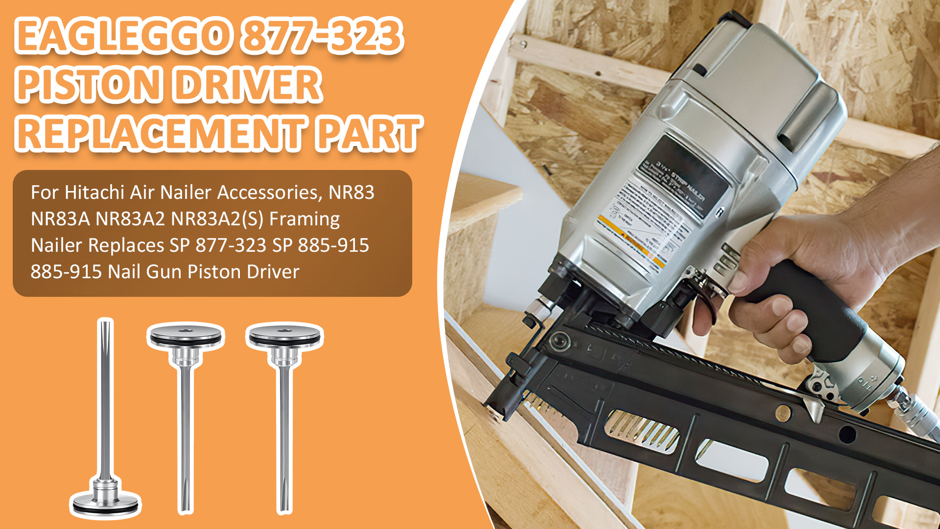 Superior Parts Sp 877-323 Aftermarket Piston Driver For Hitachi Nr83A Nr83a2 Framing Nailer 885 915 877 323