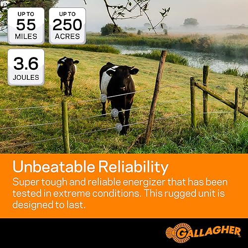 Miniatura 3 de Gallagher Cargador eléctrico M360 para valla | 3.6 julios para ganado, pastos y control perimetral | Potencia hasta 55 millas de valla o 250 acres |