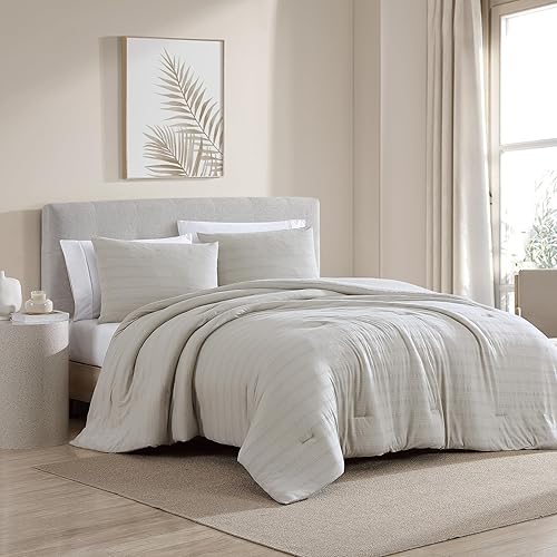 Miniatura 5 de 1888 Mills True Comfort - Juego de edredón de jersey, tamaño King, color gris violeta