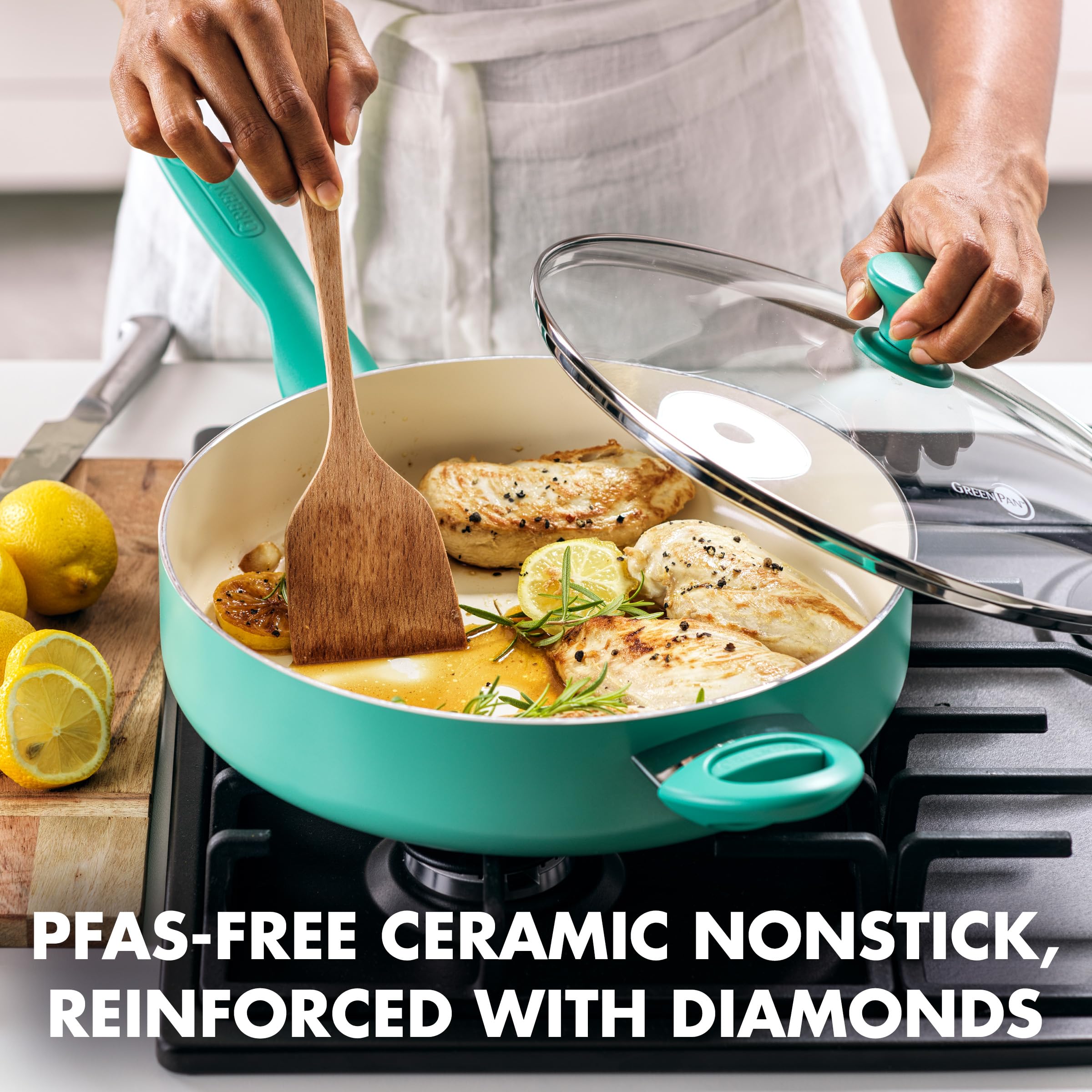 GreenPan Rio 5QT Sauté Pan - PFAS-Free Nonstick -2 GreenPan Rio 5QT Sauté Pan - PFAS-Free Nonstick -2