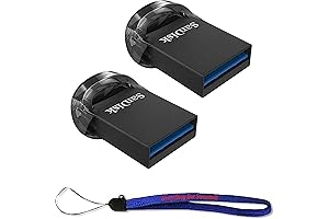 SanDisk Ultra Fit: Low-Profile USB 3.1 Flash Drive, 64GB (2-Pack)