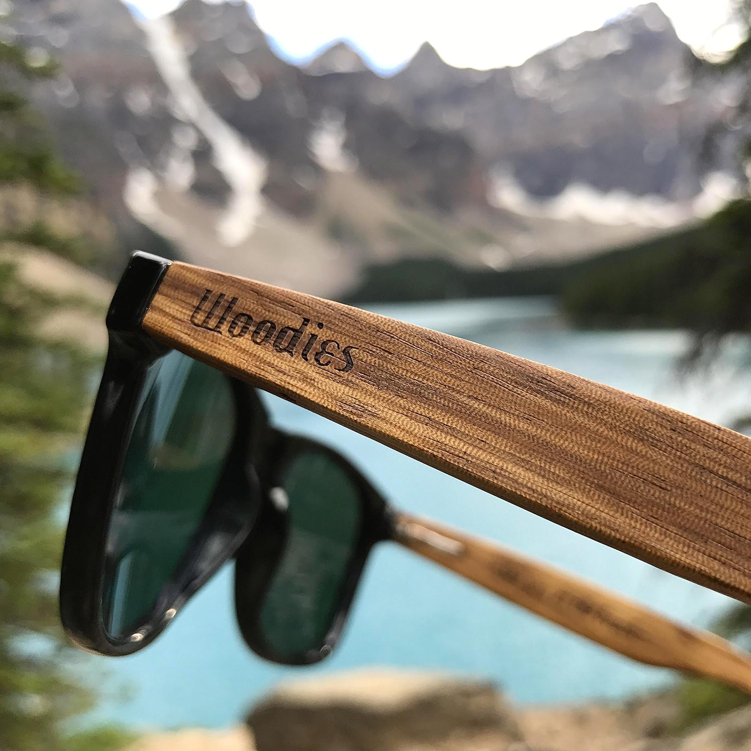 Woodies Zebra Wood Sunglasses with Mirrored Polarized Lens and Wooden Frame for Men and Women | 100% UVA/UVB Protection - Image 6