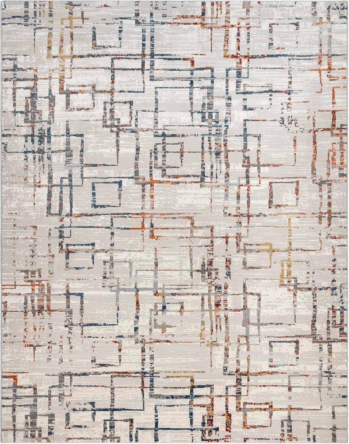 Gertmenian Boho Abstract Area Rug 6x9, Doni Beige