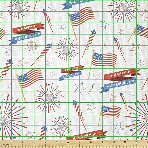 Miniatura 2 de Ambesonne The Yard, tela azul de The Yard, patrón de flores y hojas de hibisco hawaiano, naturaleza exótica de la isla de Hawái, tela de punto