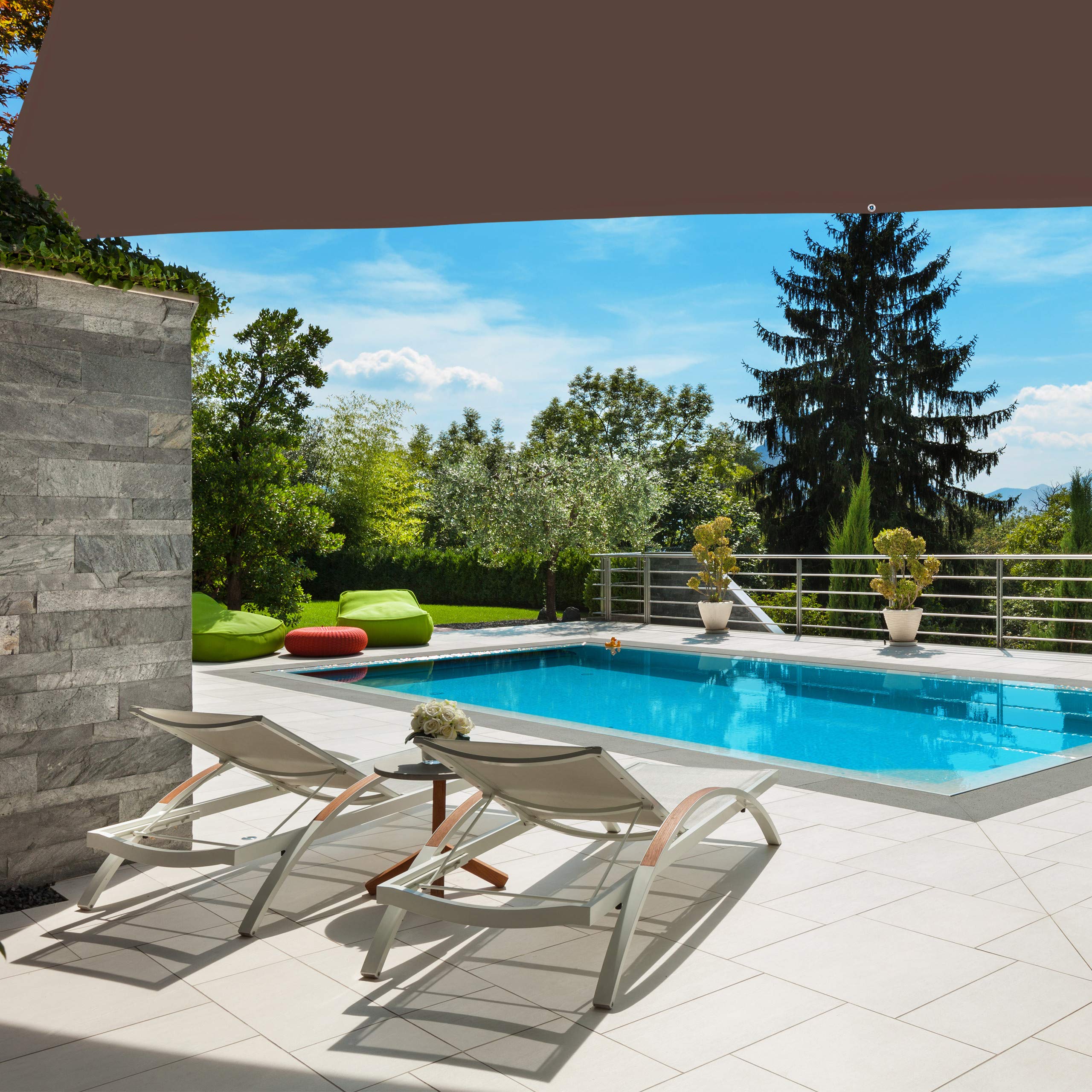 Relaxdays Tenda a Vela Trapezoidale, Idrorepellente, Anti UV, Corde di Supporto, Terrazza, Giardino, 3x5,5x4x4m, Marrone