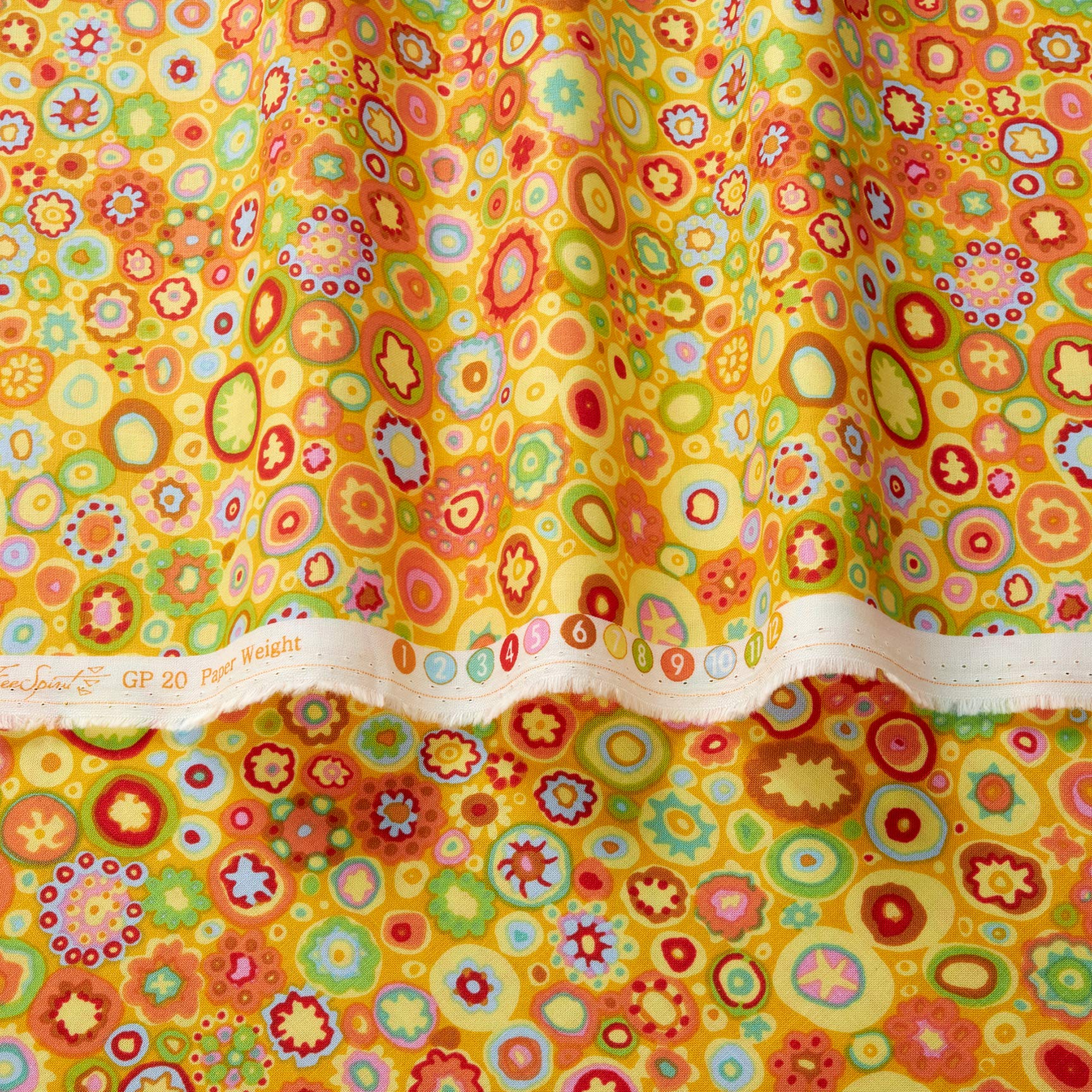 Kaffe Fassett Paperweight Yellow, Fabric by the Yard