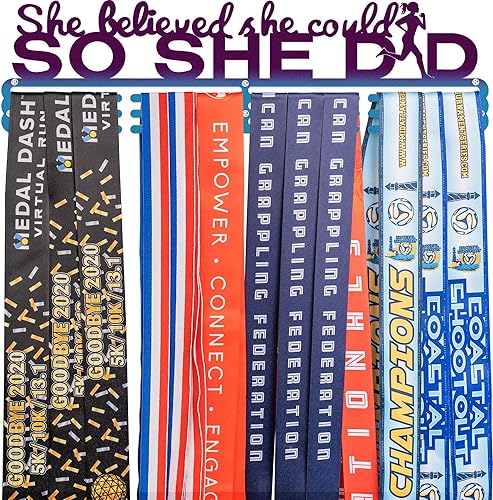 Percha de metal de alta calidad para medallas, soporte para medallas de alegría en blanco y negro con estante, soporte para medallas de gimnasia