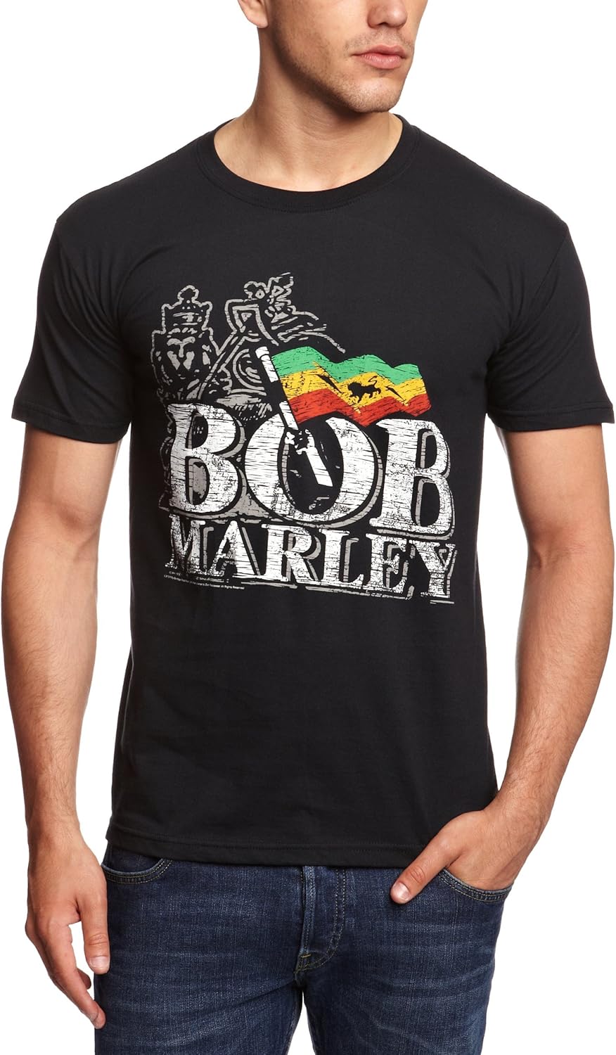 Unknown Men's Distressed Logo T Shirt, Black, L UK Amazon.co.uk Fashion