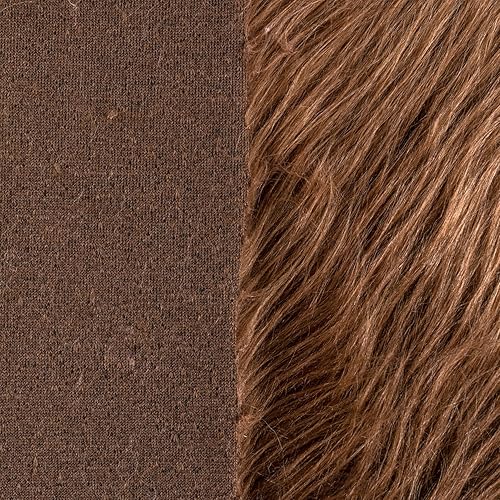 Miniatura 4 de Tela de piel sintética para manualidades, gnomos, disfraces de animales, cojines, decoraciones, color marrón, 10 x 10 pulgadas