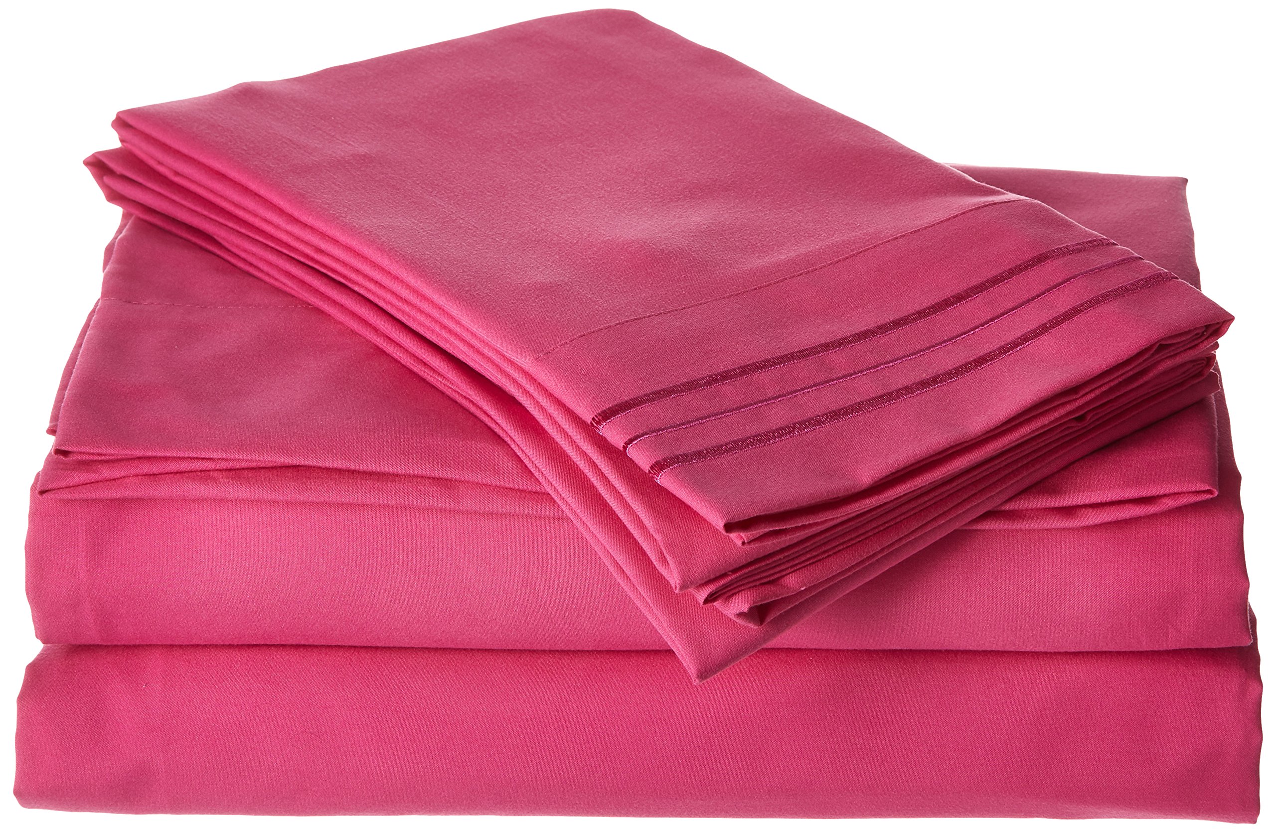 Parure de lit 3 pièces rose 1800 fils Elegant Comfort