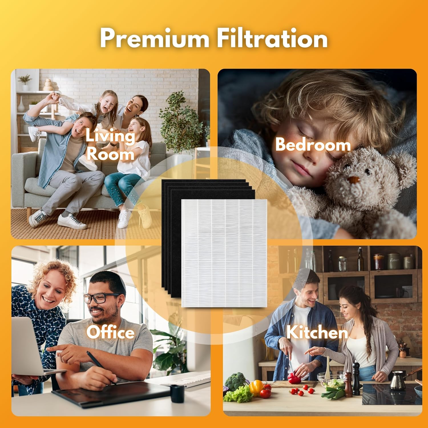 Filter-Monster 115115 Replacement Filter A Combo Compatible with Winix Plasmawave Series Air Purifier Models 6300, P300, 5300, 5500, 5300-2, 6300-2, C535