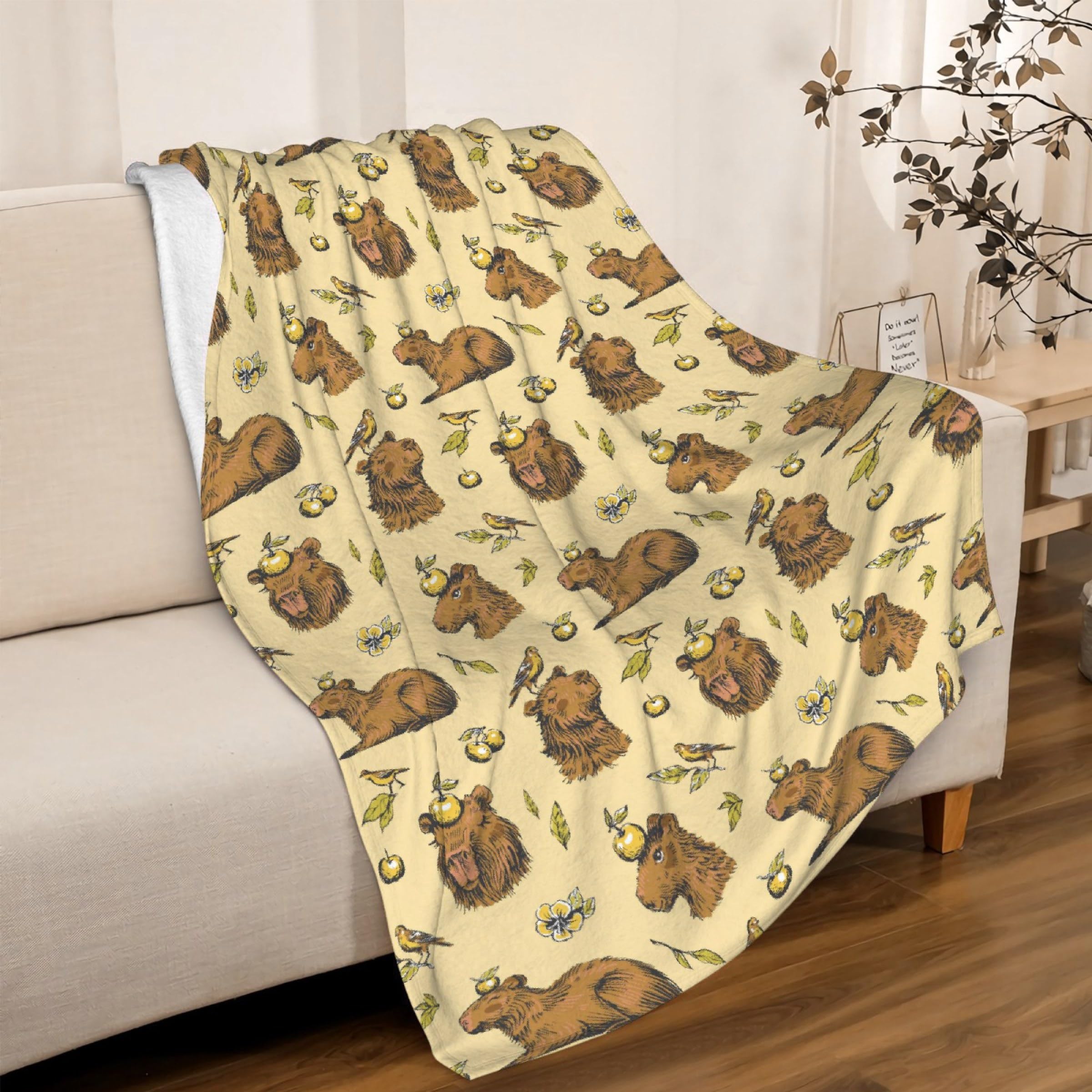 Capybara Blanket Gifts Super Soft Lightweight Flannel Blankets Throw for Kids, Adult, Suitable for Couch, Sofa, Bed, Camping, Travel All Seasons 50