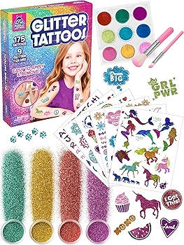 Purple Ladybug Glitter Tattoo Kit for Kids - Cute Temporary Tattoos
