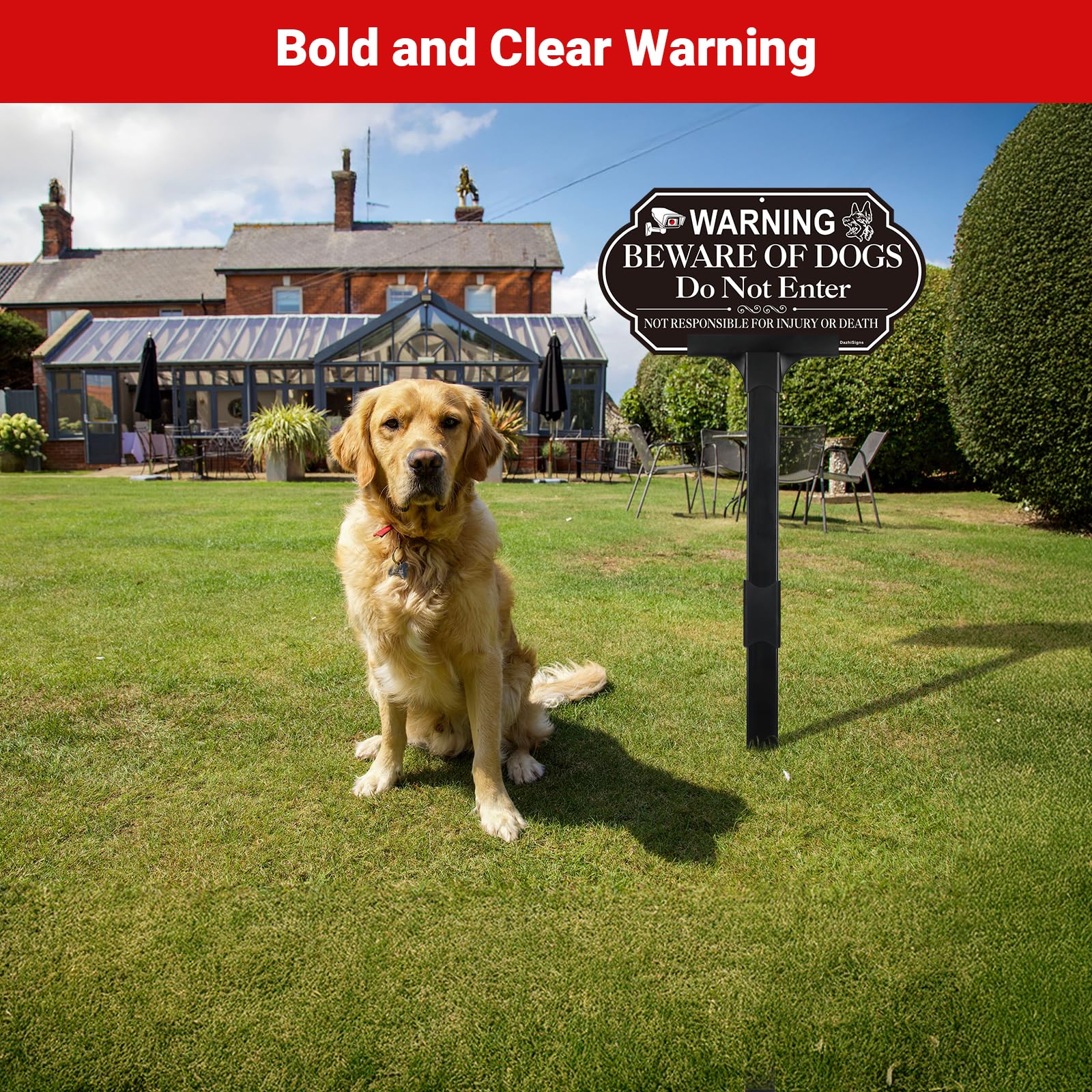 Amazon.com: Beware of Dog Sign with Adjustable Height Stake Kit