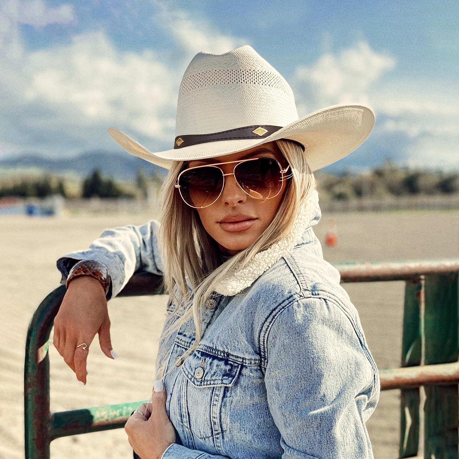 Keilin Leather Hat Bands for Women and Men Adjustable Scalloped Western Hat Bands for Cowboy Hats Fedora Hats Straw Hats - Image 3